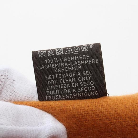 Hermès Orange Cashmere Scarf with Fringed Edges Hermes HERMES Sangle a Boucle Scarf Clothing Cashmere Women\'s Bordeaux Orange